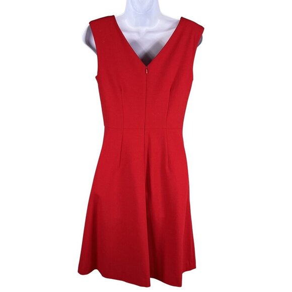 Calvin Klein Women 2 Little Red Dress Sleeveless Pockets Fit & Flare Career Wear - Picture 10 of 16